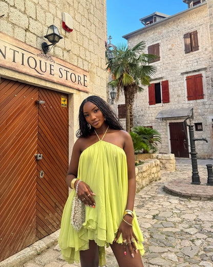 Pure Desire – Robe à bretelles ample en maille respirante avec décolleté lacé