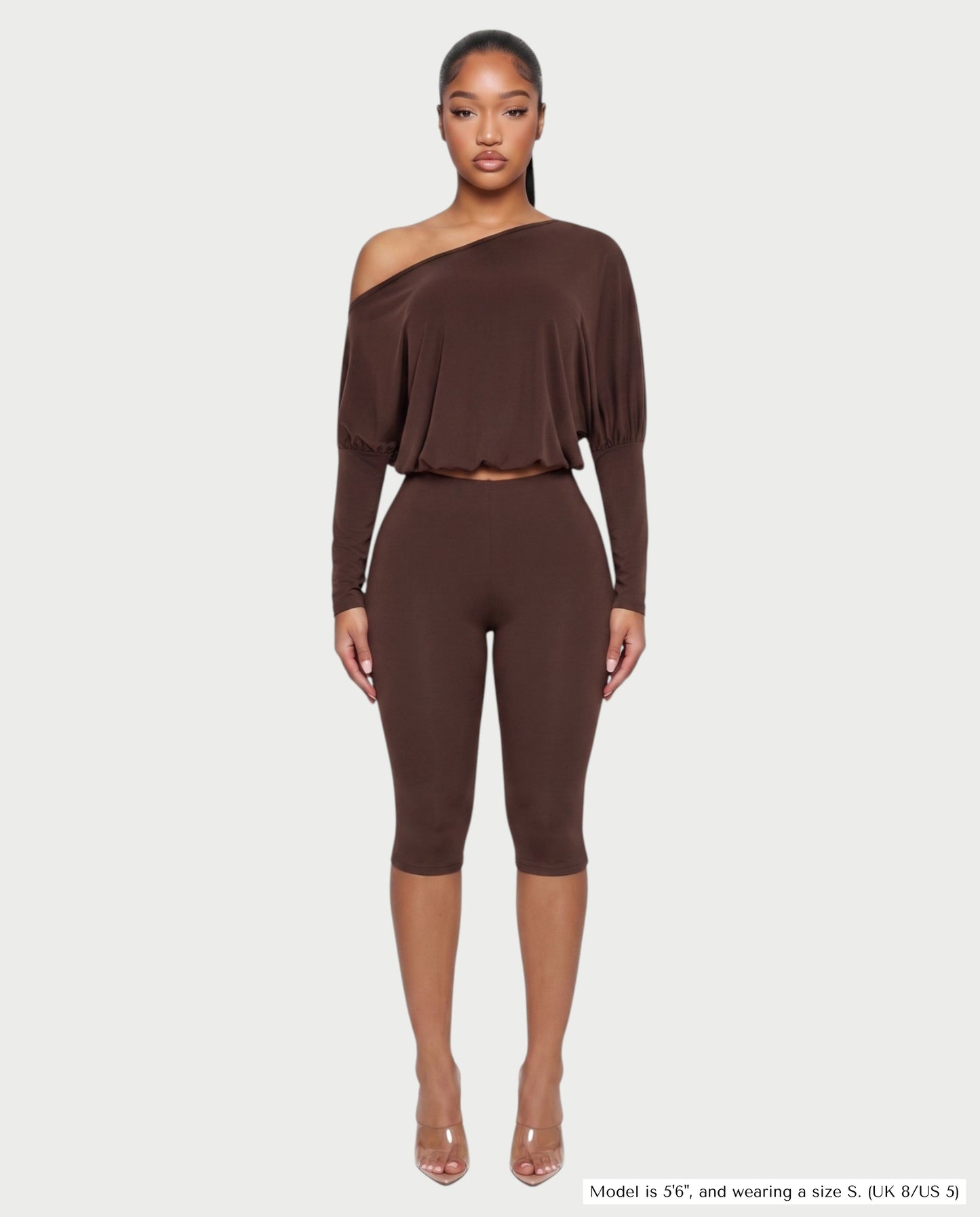 Bachina – Ensemble blouson asymétrique et pantalon capri ajusté