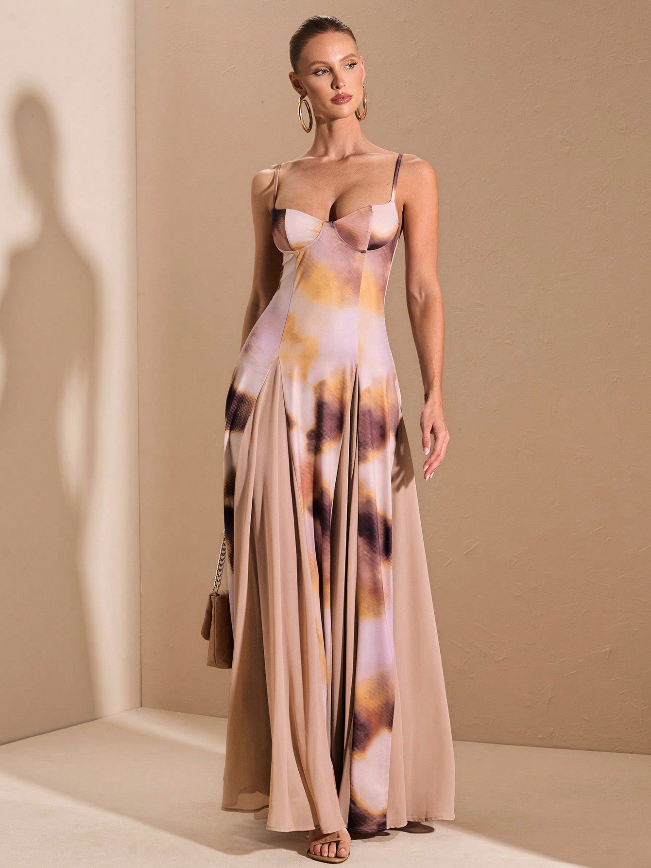 SHEIN BAE – Robe d'automne/hiver à imprimé dégradé et ourlet surdimensionné