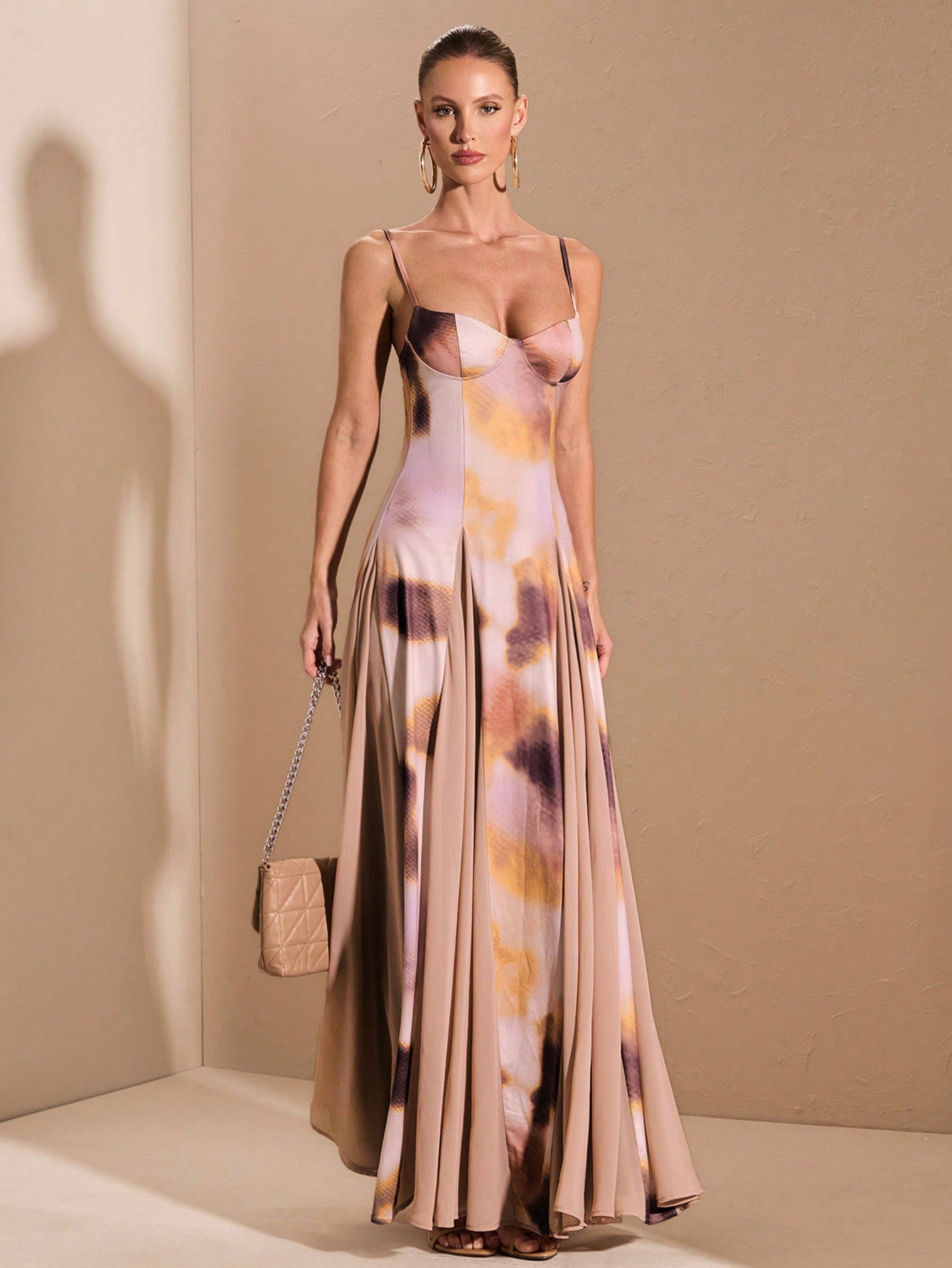 SHEIN BAE – Robe d'automne/hiver à imprimé dégradé et ourlet surdimensionné