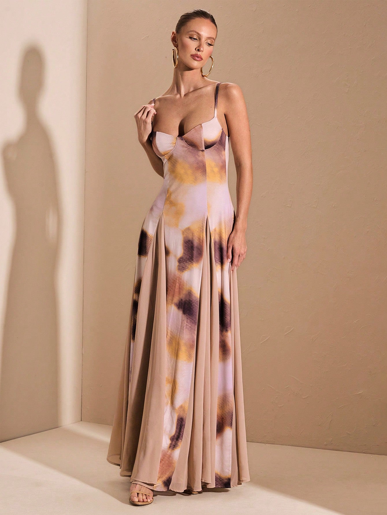 SHEIN BAE – Robe d'automne/hiver à imprimé dégradé et ourlet surdimensionné