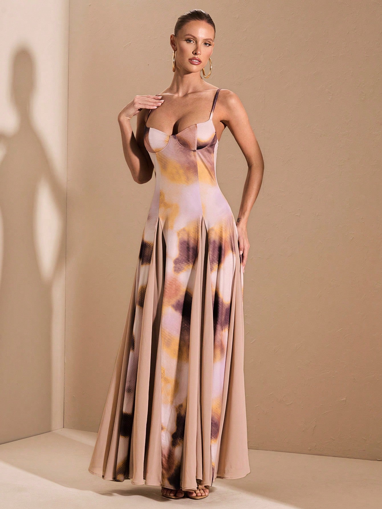 SHEIN BAE – Robe d'automne/hiver à imprimé dégradé et ourlet surdimensionné