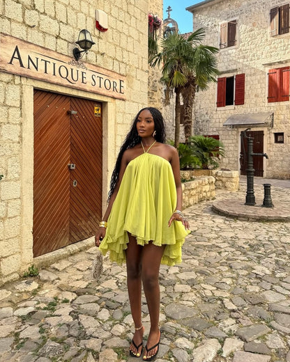 Pure Desire – Robe à bretelles ample en maille respirante avec décolleté lacé