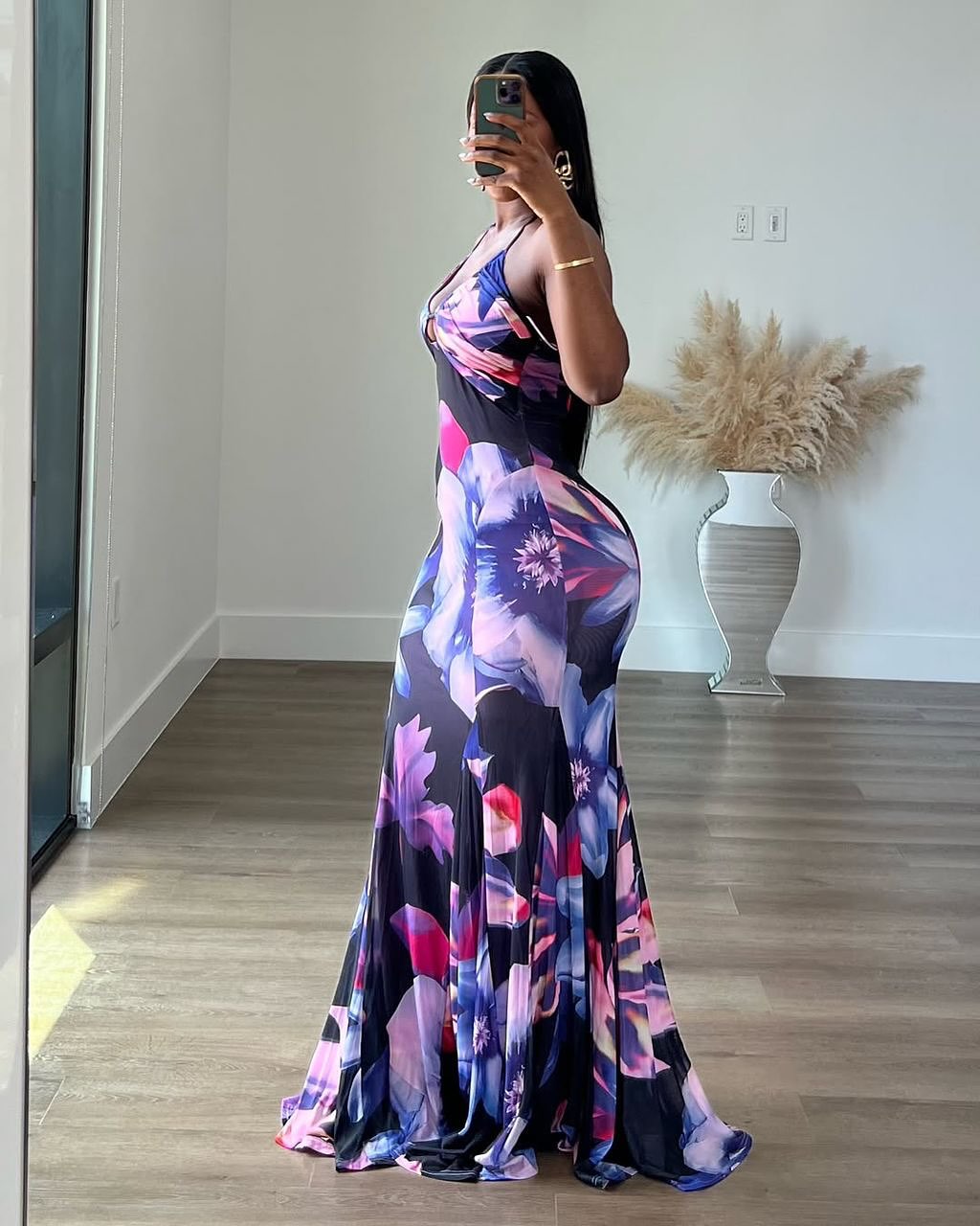 Furite - Robe longue à bretelles et imprimé Floral