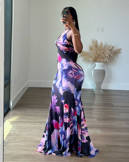 Furite - Robe longue à bretelles et imprimé Floral