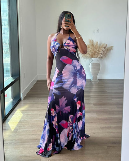 Furite - Robe longue à bretelles et imprimé Floral