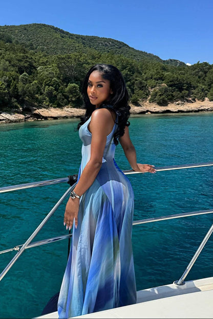 SHEIN BAE – Robe longue sans manches en tissu léger avec coupe fluide