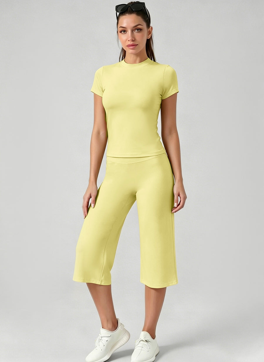 Bachina – Ensemble 2 pièces col rond et pantalon évasé
