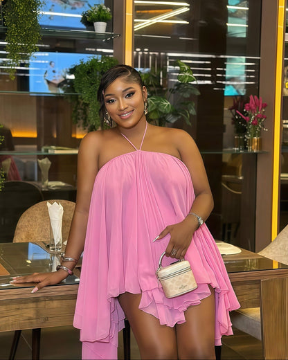 Pure Desire – Robe à bretelles ample en maille respirante avec décolleté lacé