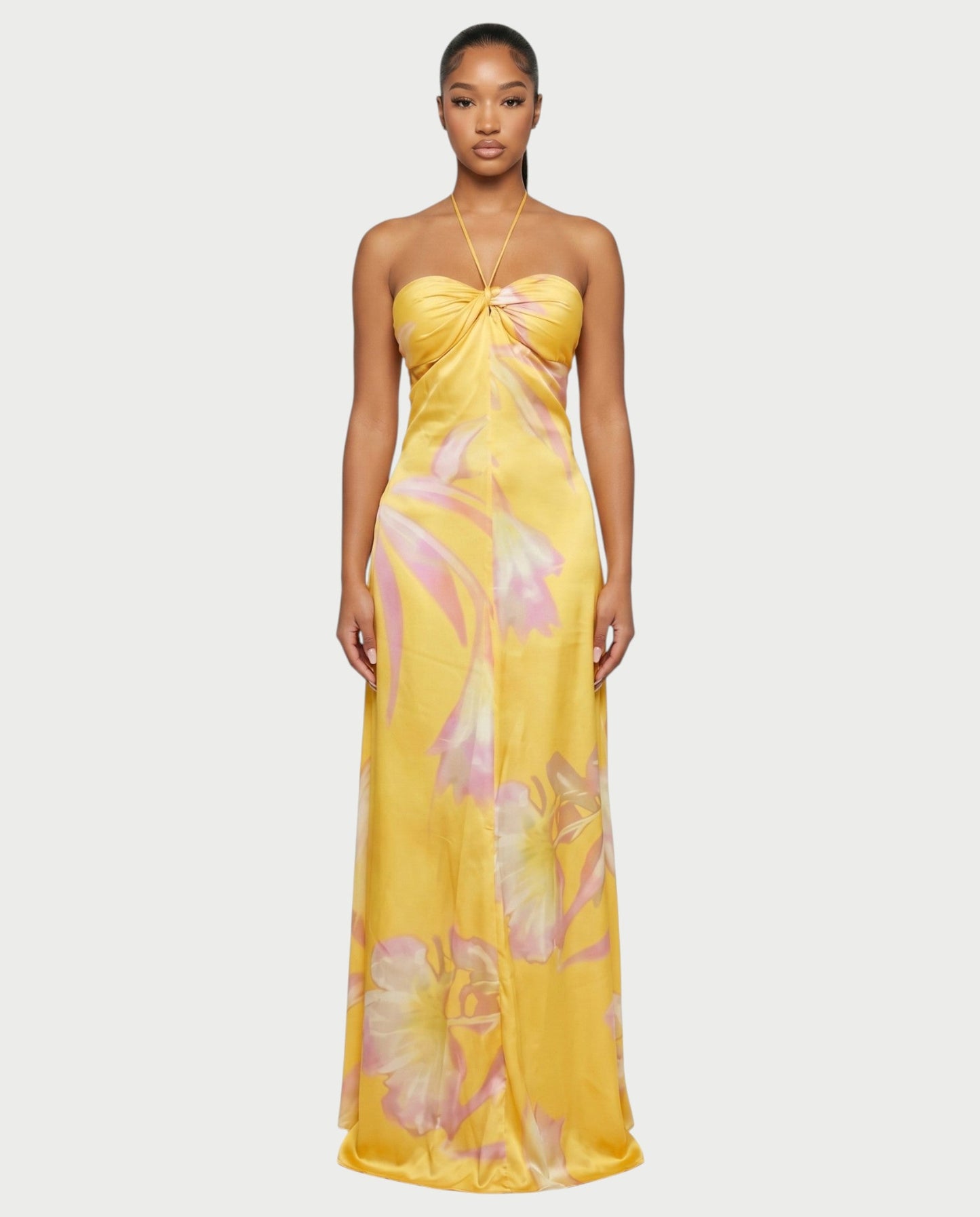 Sixtylia - Robe Satinée Imprimée Floral