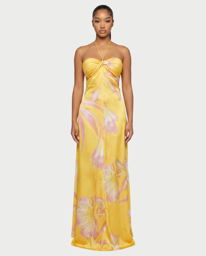 Sixtylia - Robe Satinée Imprimée Floral