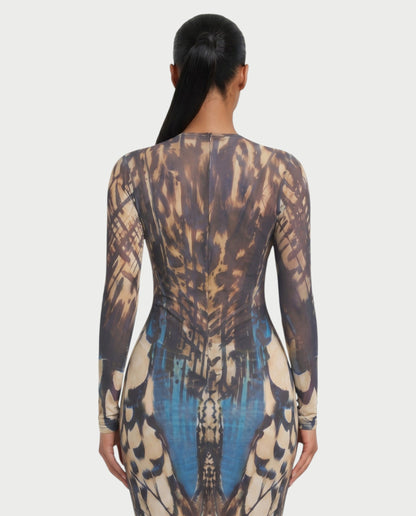 Bachina MARFINA – Robe longue bodycon à manches longues et ceinture buckle