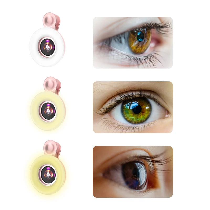 MacroLens – Objectif de caméra 15x avec lumière LED pour photographie de cils et sourcils