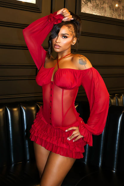 Edge - Regal Yet Structured Ruffle Mini Dress