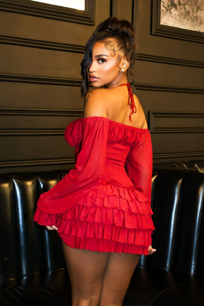 Edge - Regal Yet Structured Ruffle Mini Dress