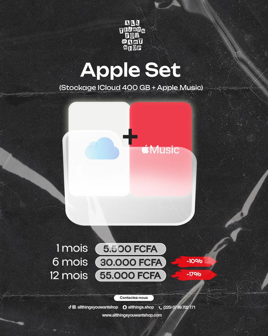 Pack Apple Set – Stockage iCloud 400 Go + Apple Music