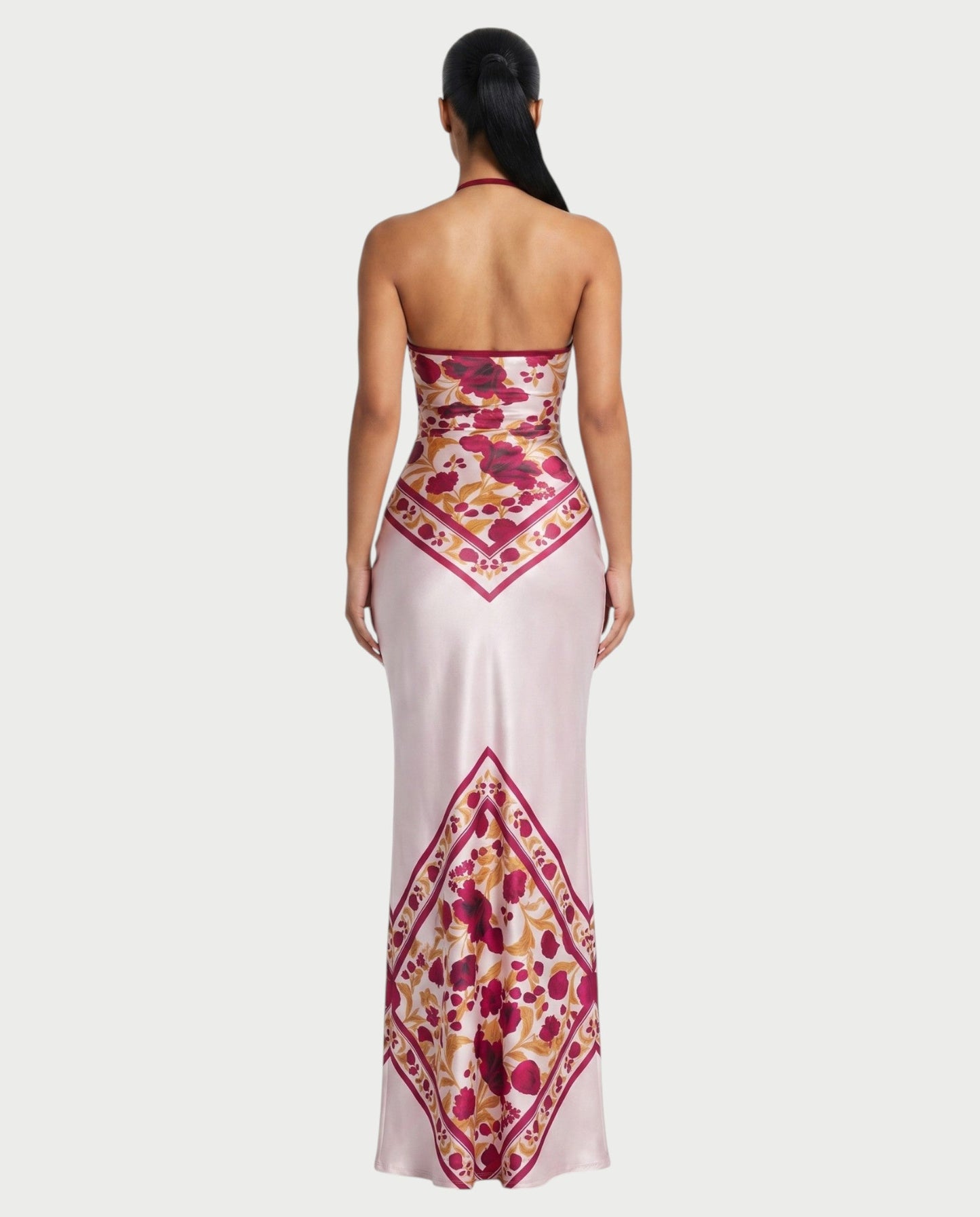 BACHINA – Robe bodycon maxi à motif floral