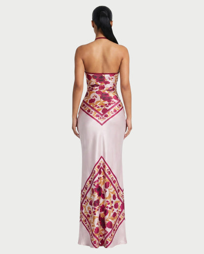 BACHINA – Robe bodycon maxi à motif floral