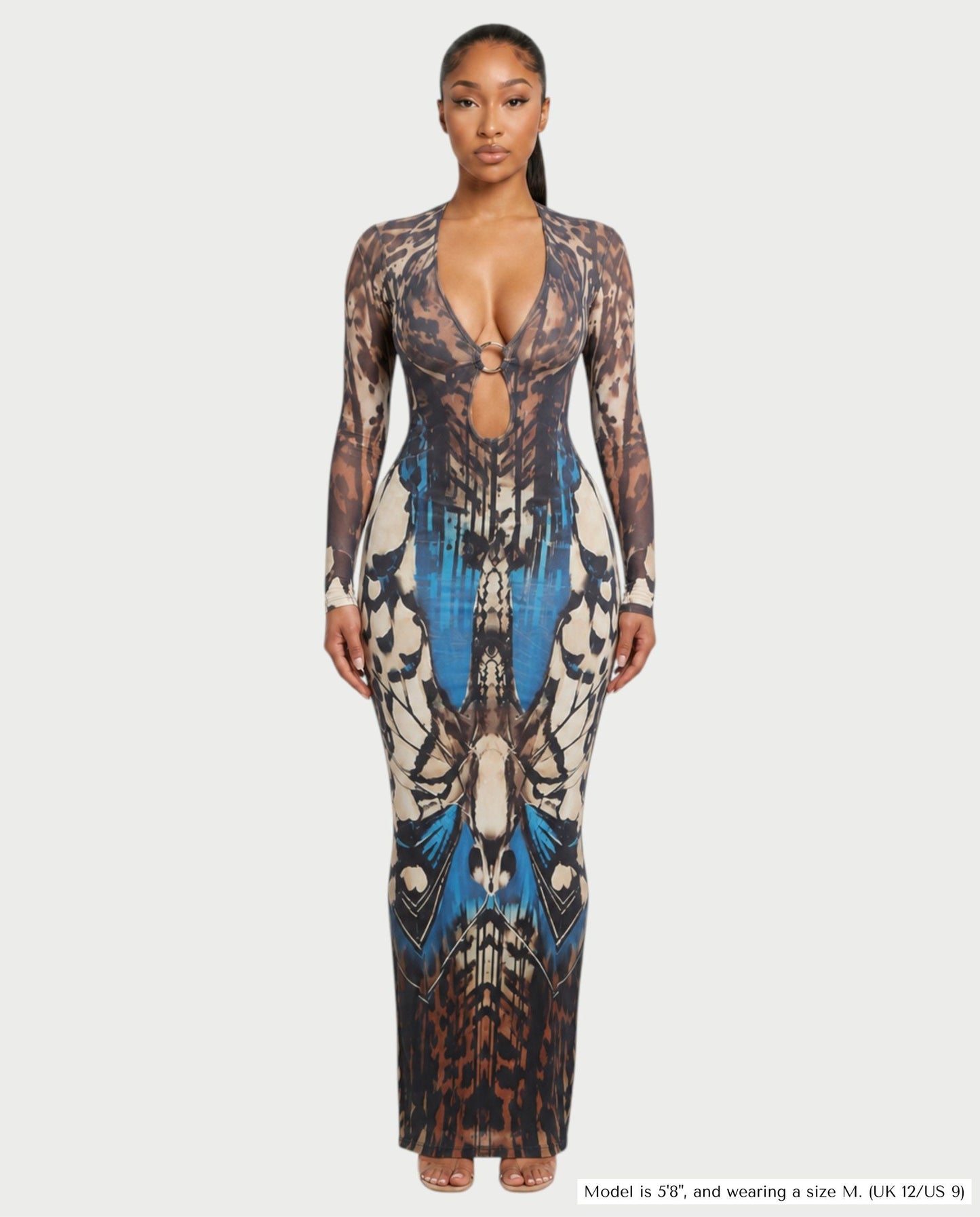 Bachina MARFINA – Robe longue bodycon à manches longues et ceinture buckle