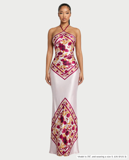 BACHINA – Robe bodycon maxi à motif floral