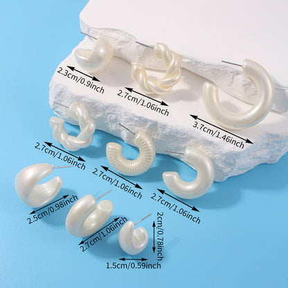 ATYWS – Lot de 9 Boucles d'oreilles rétro en CCB avec design créatif et finition haut de gamme