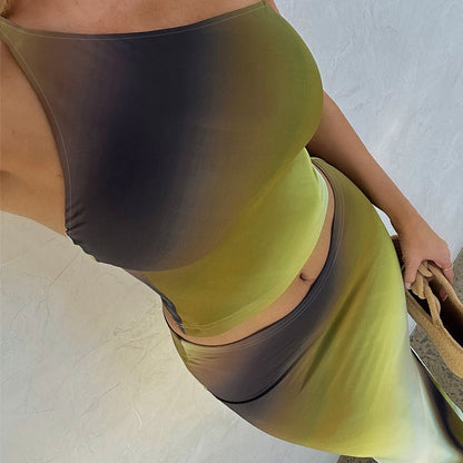 ATYWS – Ensemble Costume de vacances deux pièces à une épaule et dos nu