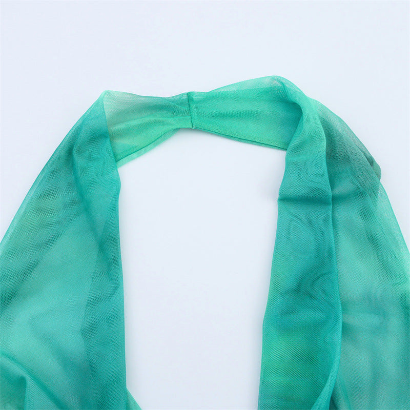 ZAA – Robe longue en tulle à imprimé minimaliste