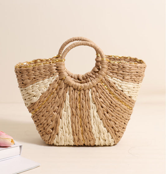 ATYWS – Sac à main en paille tressée, grand format et design chic pour la plage