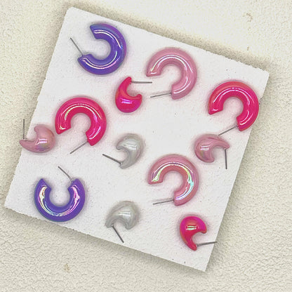 ATYWS – Lot de 6 boucles d'oreilles goutte avec design contemporain