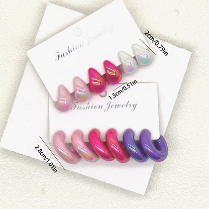 ATYWS – Lot de 6 boucles d'oreilles goutte avec design contemporain