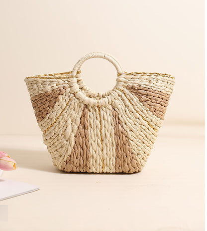 ATYWS – Sac à main en paille tressée, grand format et design chic pour la plage