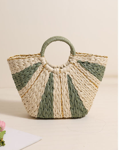 ATYWS – Sac à main en paille tressée, grand format et design chic pour la plage