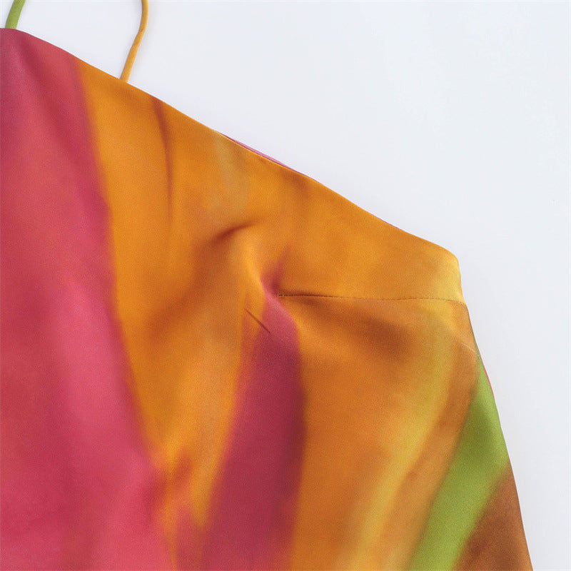 ZAA – Top en satin à imprimé floral et coupe décontractée