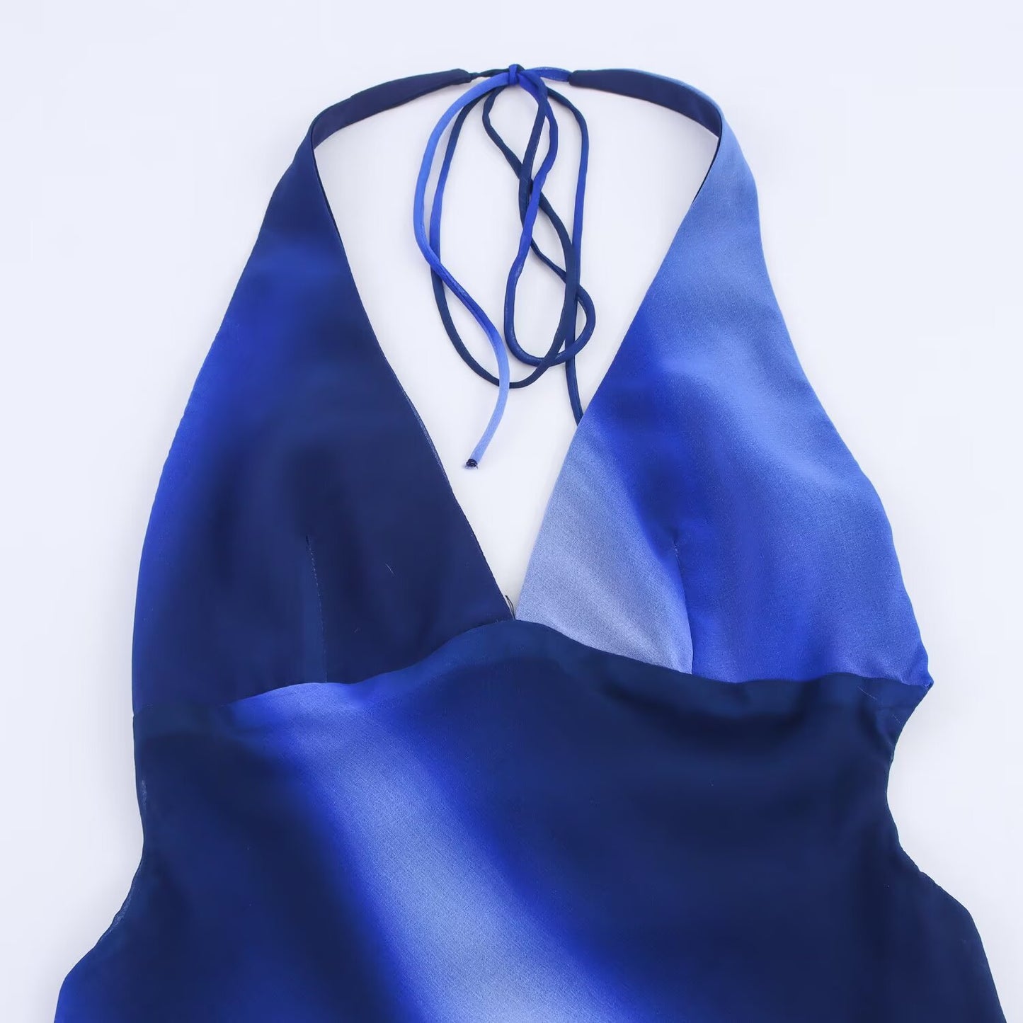 ZARA – Robe longue imprimée à col halter et coupe polyvalente