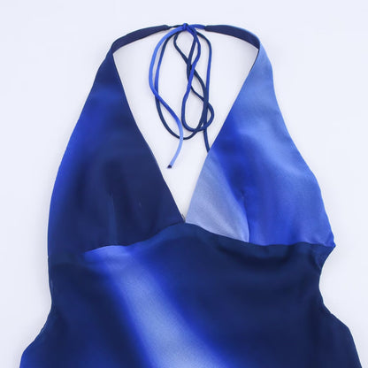 ZARA – Robe longue imprimée à col halter et coupe polyvalente