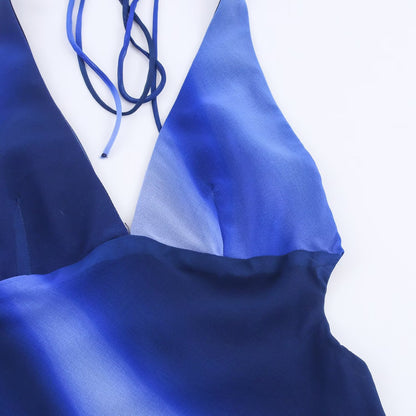 ZARA – Robe longue imprimée à col halter et coupe polyvalente