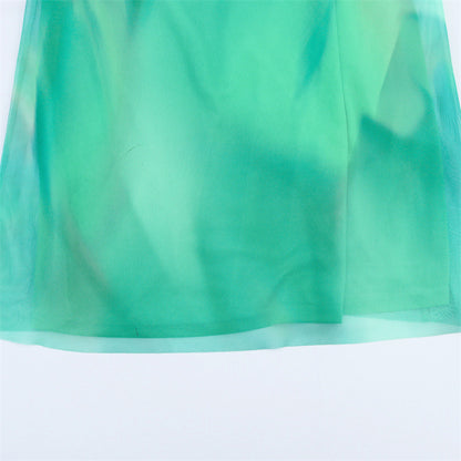 ZAA – Robe longue en tulle à imprimé minimaliste