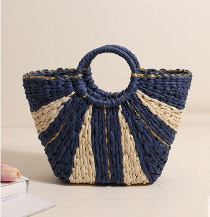 ATYWS – Sac à main en paille tressée, grand format et design chic pour la plage