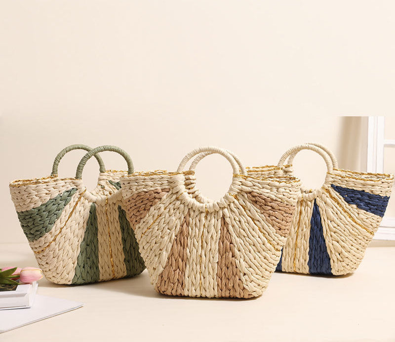 ATYWS – Sac à main en paille tressée, grand format et design chic pour la plage