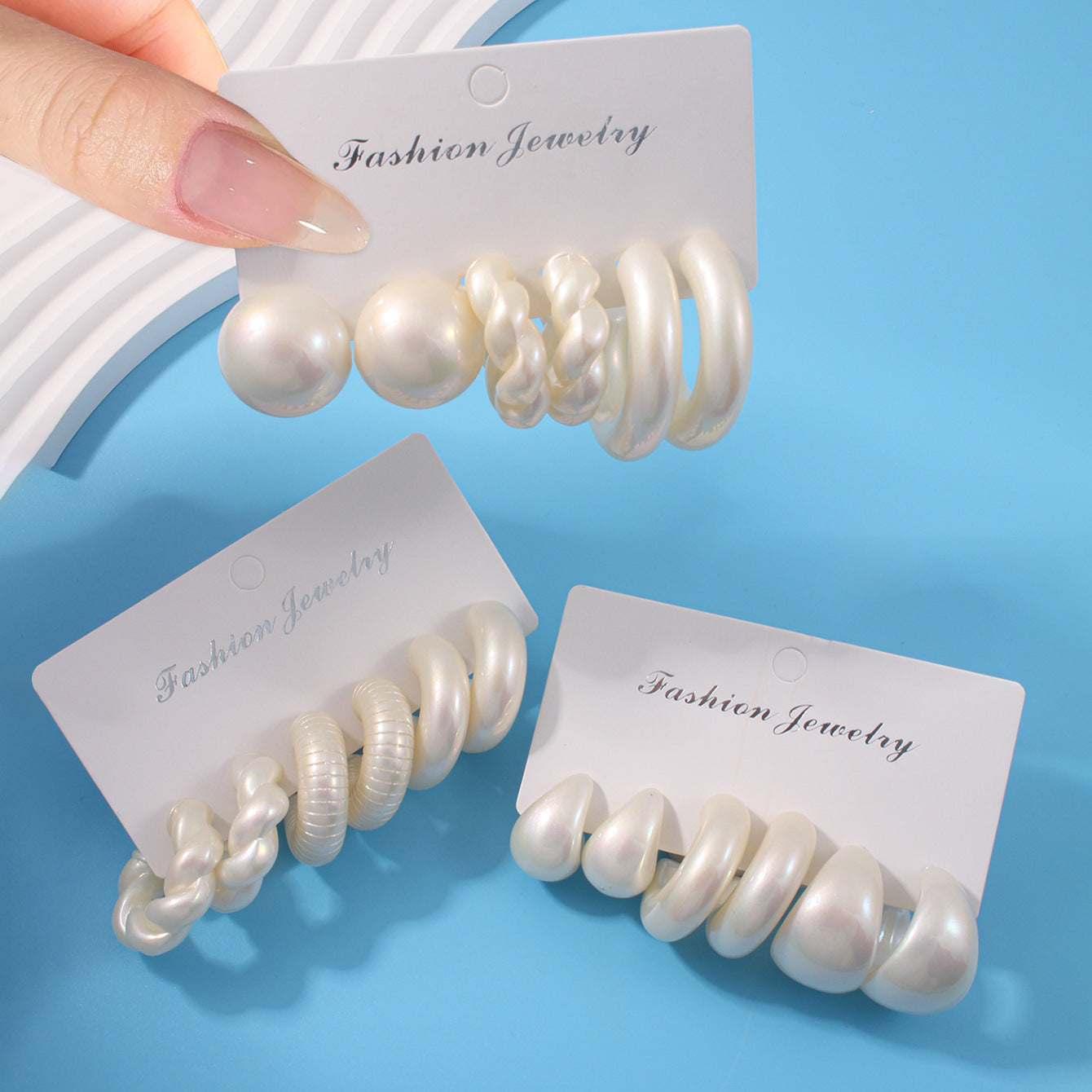 ATYWS – Lot de 9 Boucles d'oreilles rétro en CCB avec design créatif et finition haut de gamme