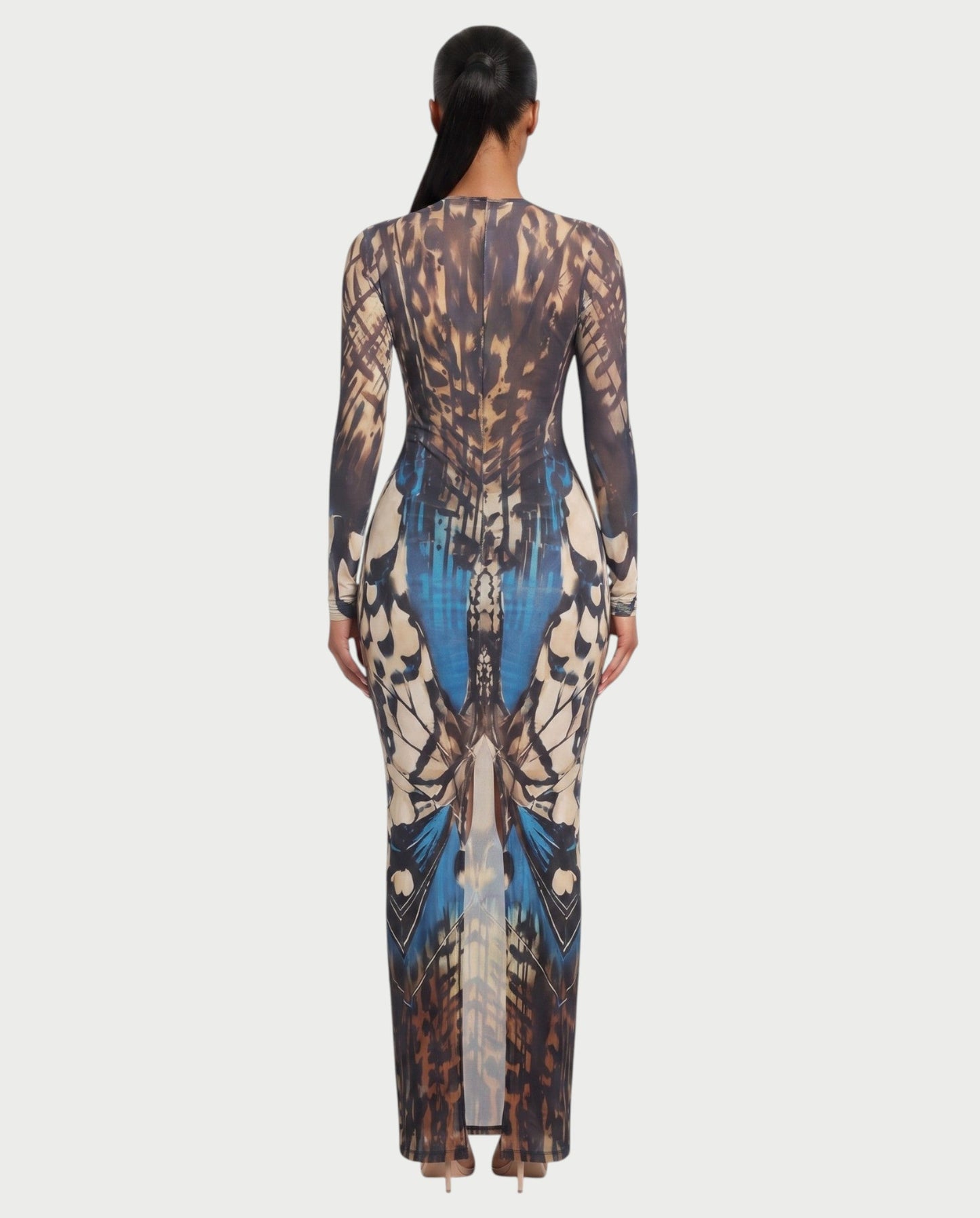 Bachina MARFINA – Robe longue bodycon à manches longues et ceinture buckle