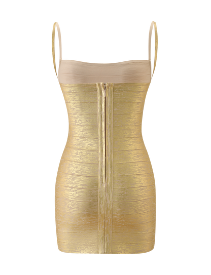 TIGER MIST - MIDORI METALLIC MINI BANDAGE DRESS
