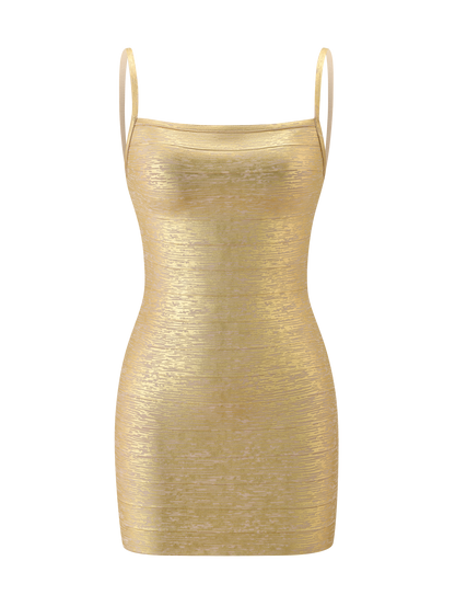 TIGER MIST - MIDORI METALLIC MINI BANDAGE DRESS