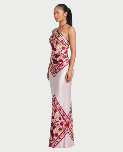 BACHINA – Robe bodycon maxi à motif floral