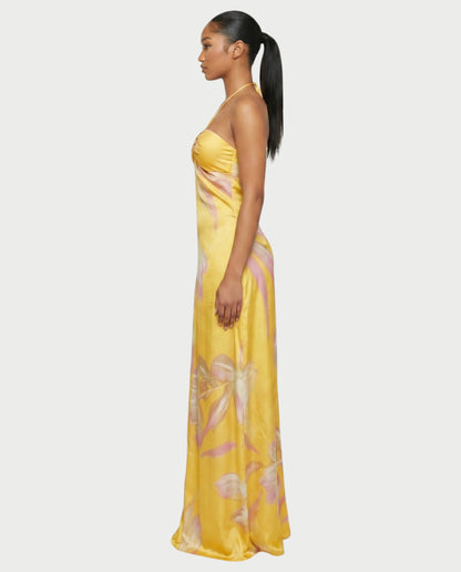 Sixtylia - Robe Satinée Imprimée Floral