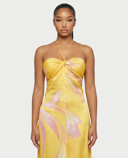 Sixtylia - Robe Satinée Imprimée Floral