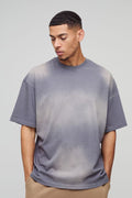 boohooMAN - T-Shirt à col rond oversize spray wash
