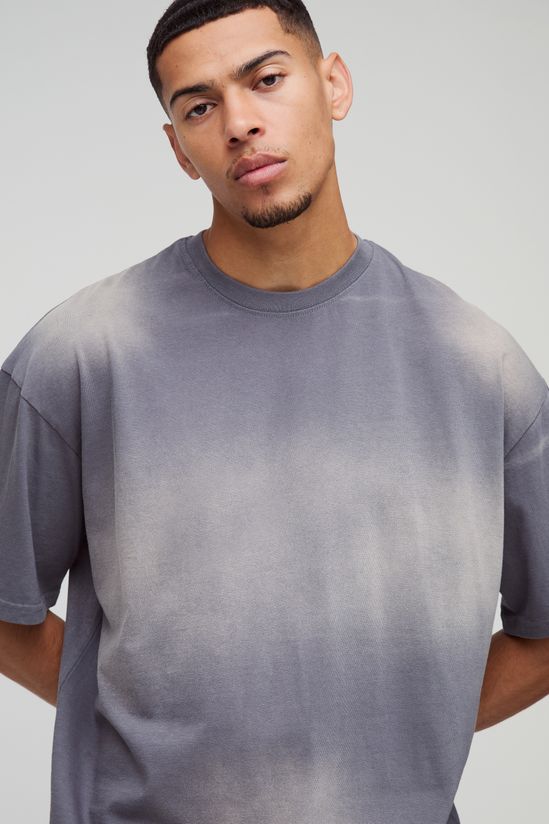 boohooMAN - T-Shirt à col rond oversize spray wash