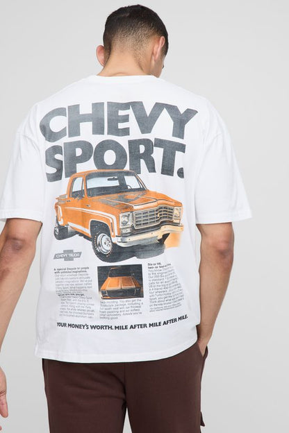 BoohooMAN - T-shirt oversize à imprimé voiture Chevrolet