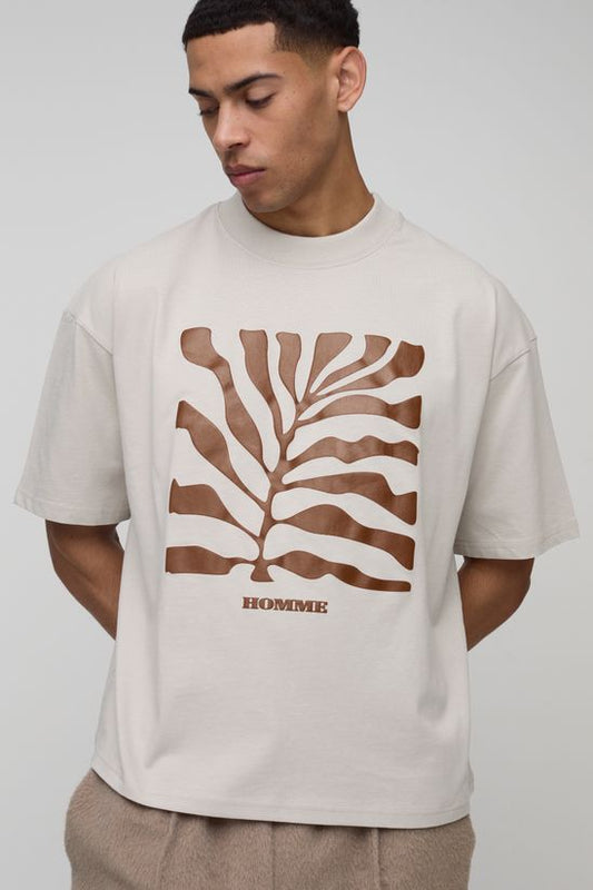 boohooMAN - T-shirt oversize imprimé Relief